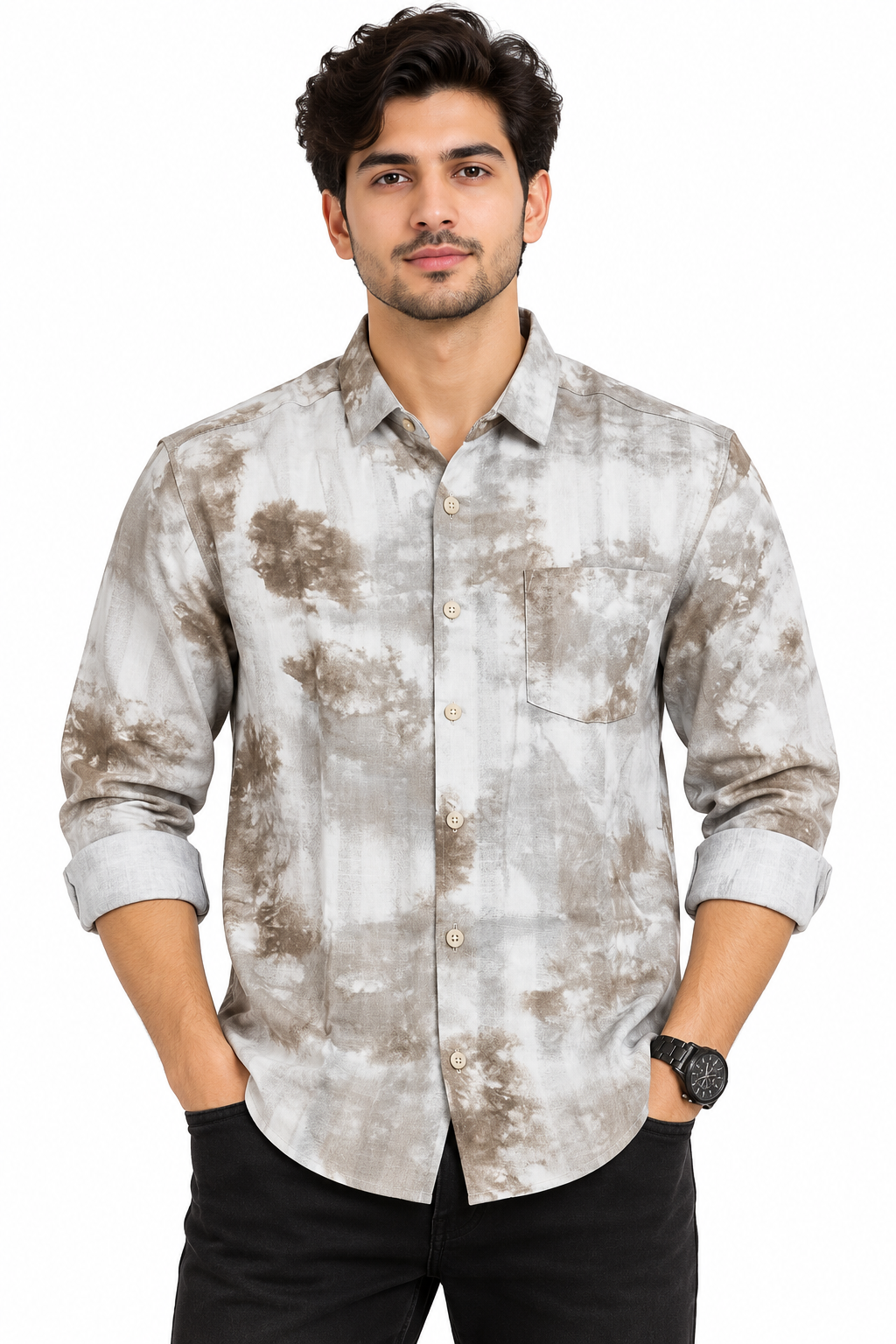 RED & WHITE - Urban Mist Floral Casaul Shirt