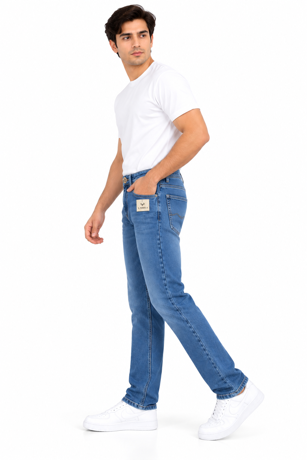 9PIXEL- Narrow-Fit Denim Jeans