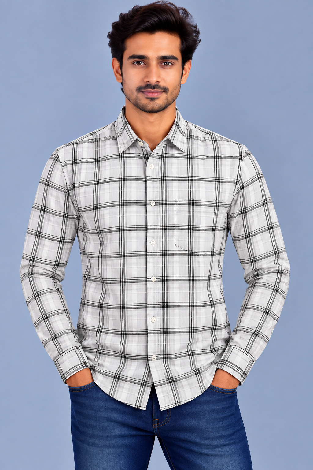 Red & White Check Casual Shirt