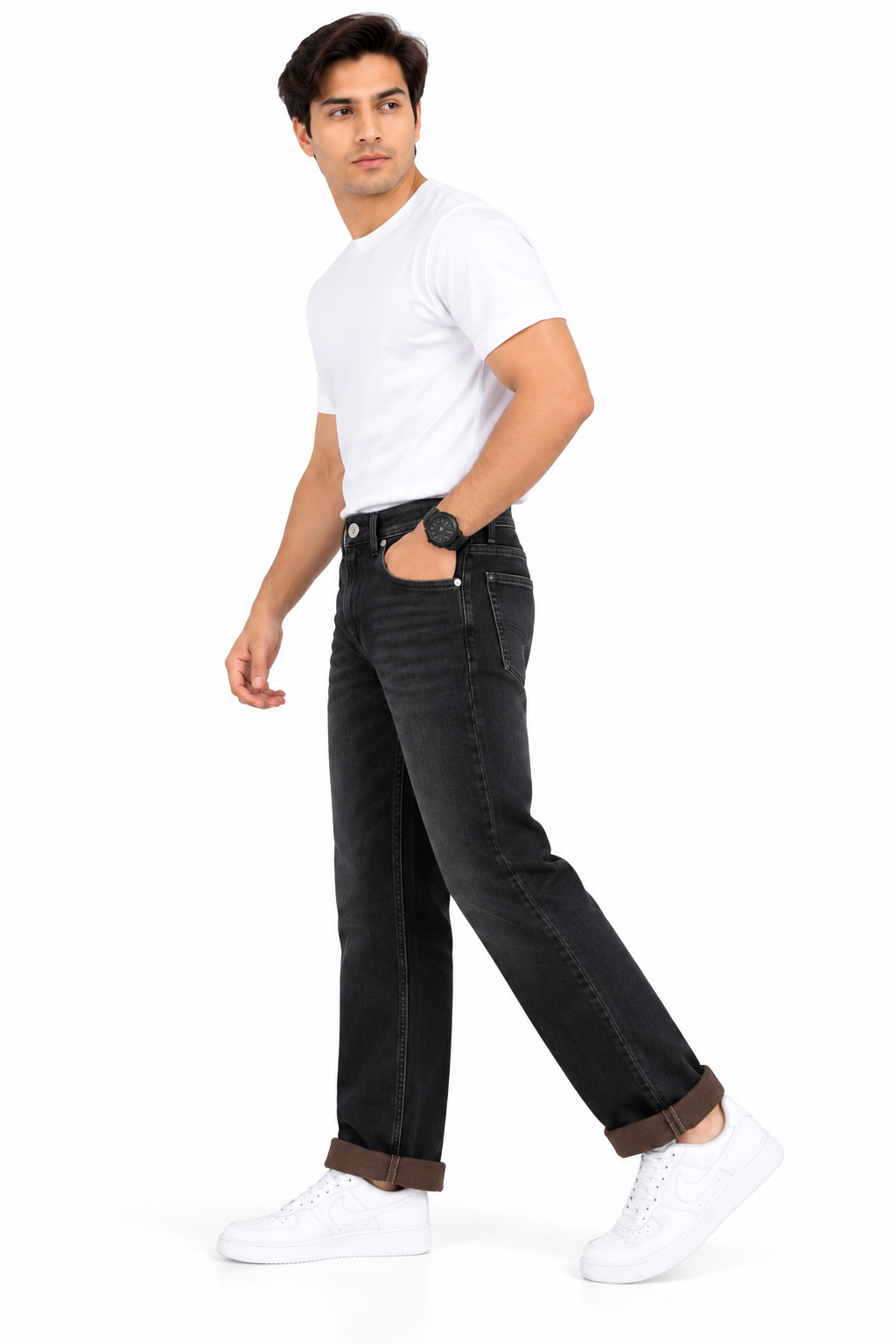 9PIXEL- Narrow-Fit Denim Jeans