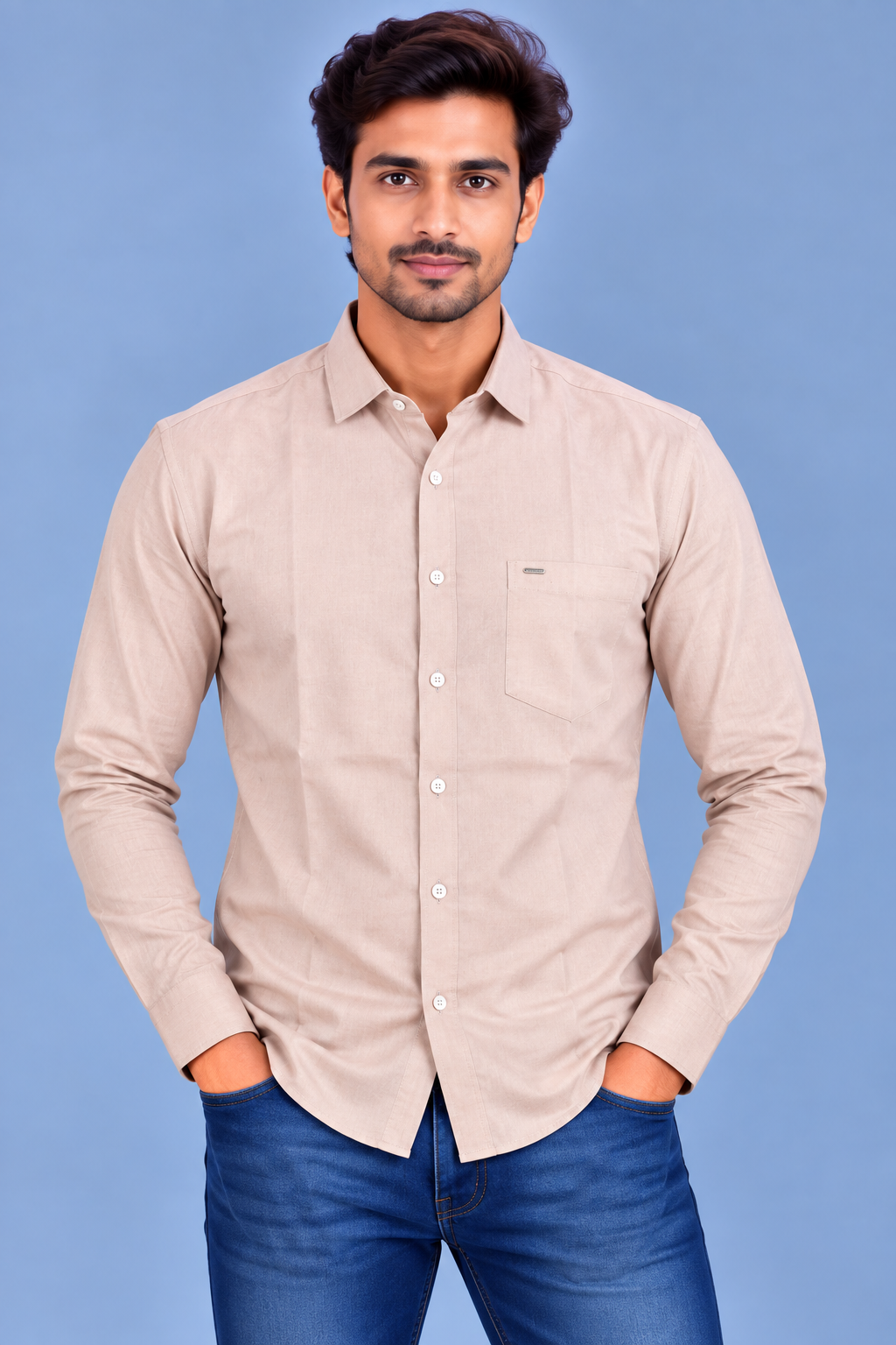 RED & WHITE Plain Casual Shirts