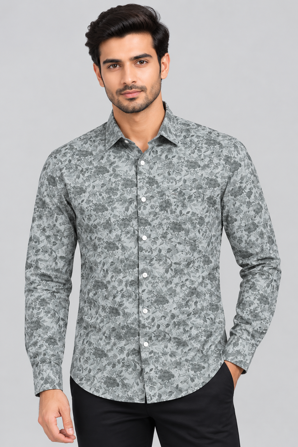 Red & White Printed Casuals Shirt