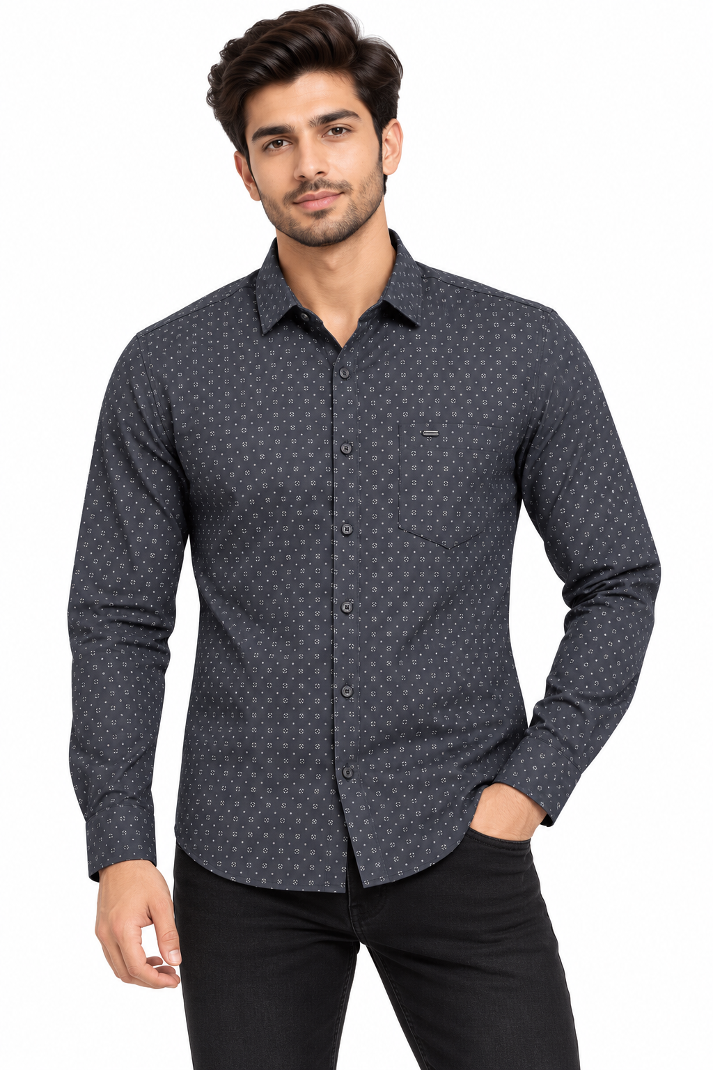RED & WHITE -  Mini Printed Casual Shirts