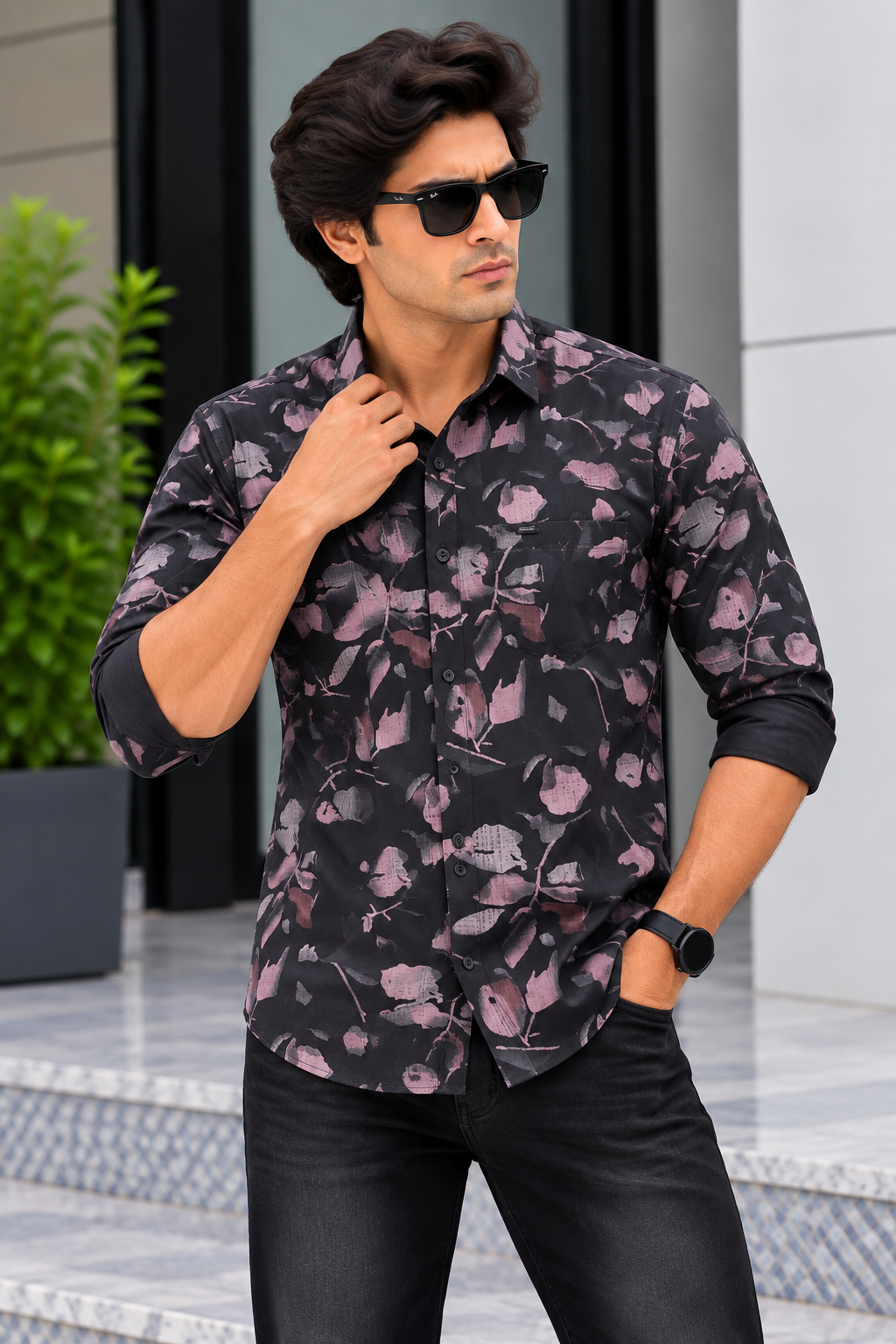 RED & WHITE -  Printed Casual Shirts