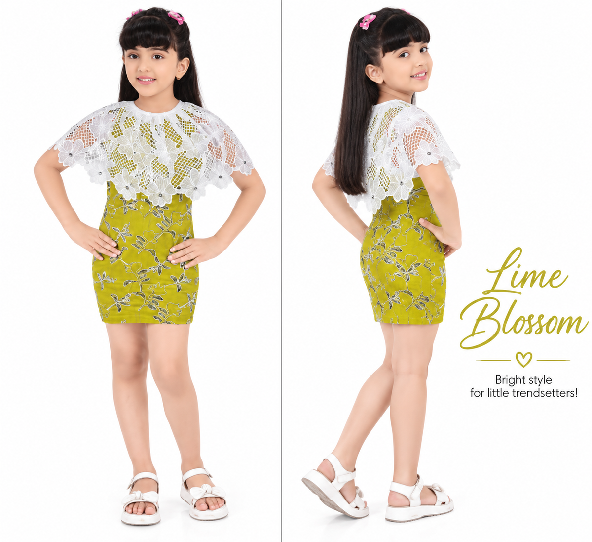 💚 Lime Blossom Charm Dress