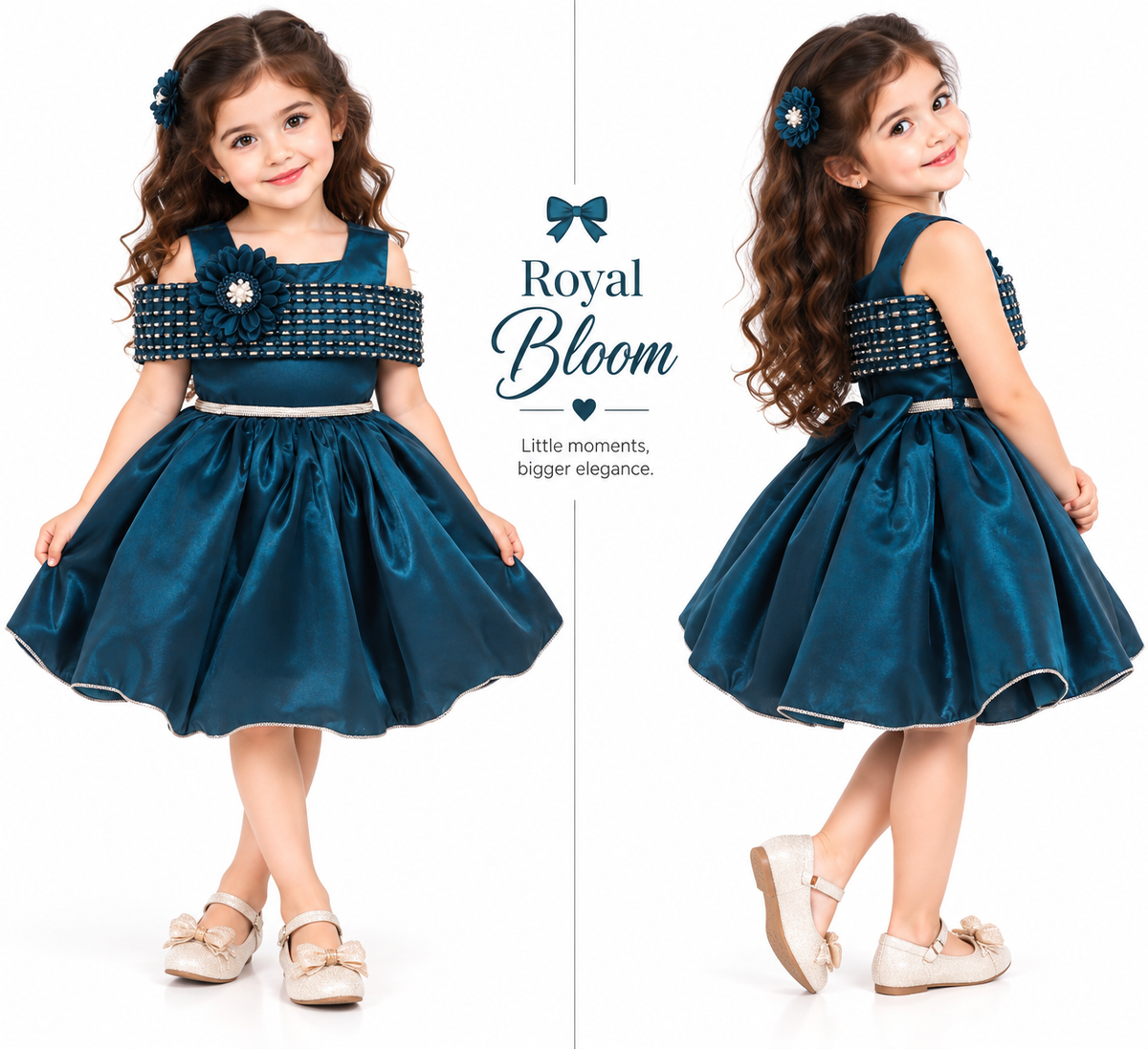 💙 Royal Teal Blossom Dress