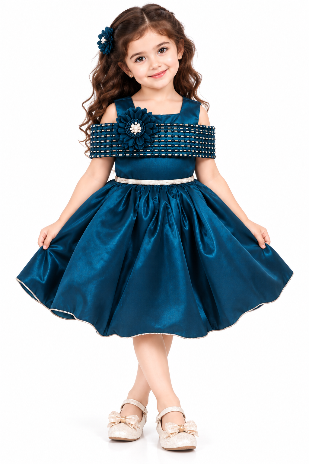 💙 Royal Teal Blossom Dress