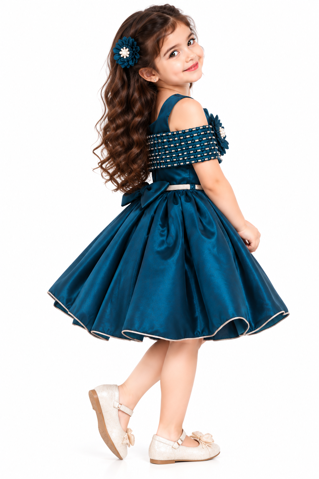 💙 Royal Teal Blossom Dress