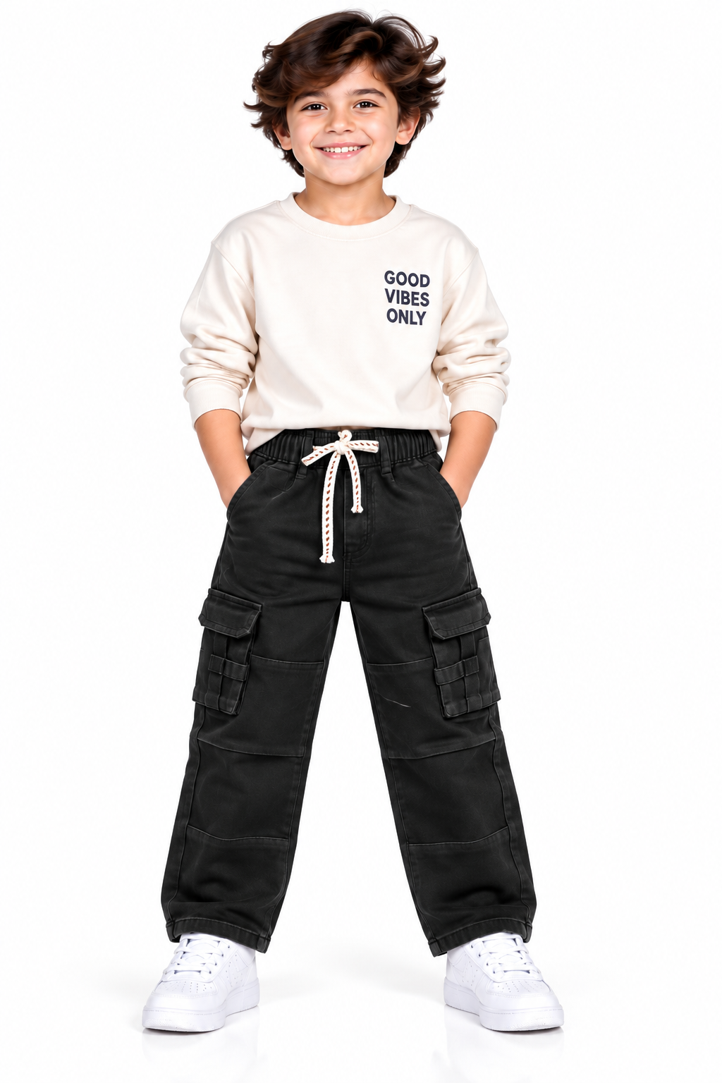 Black Utility Cargo Jeans 🖤✨