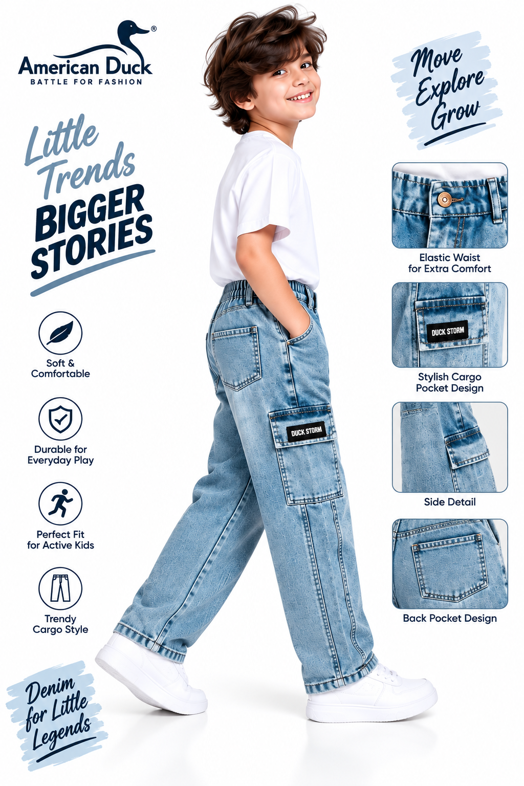 Sky Cargo Denim