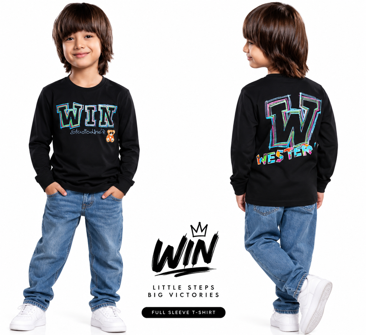 WIN WESTERN Graphic Full-Sleeve Tee