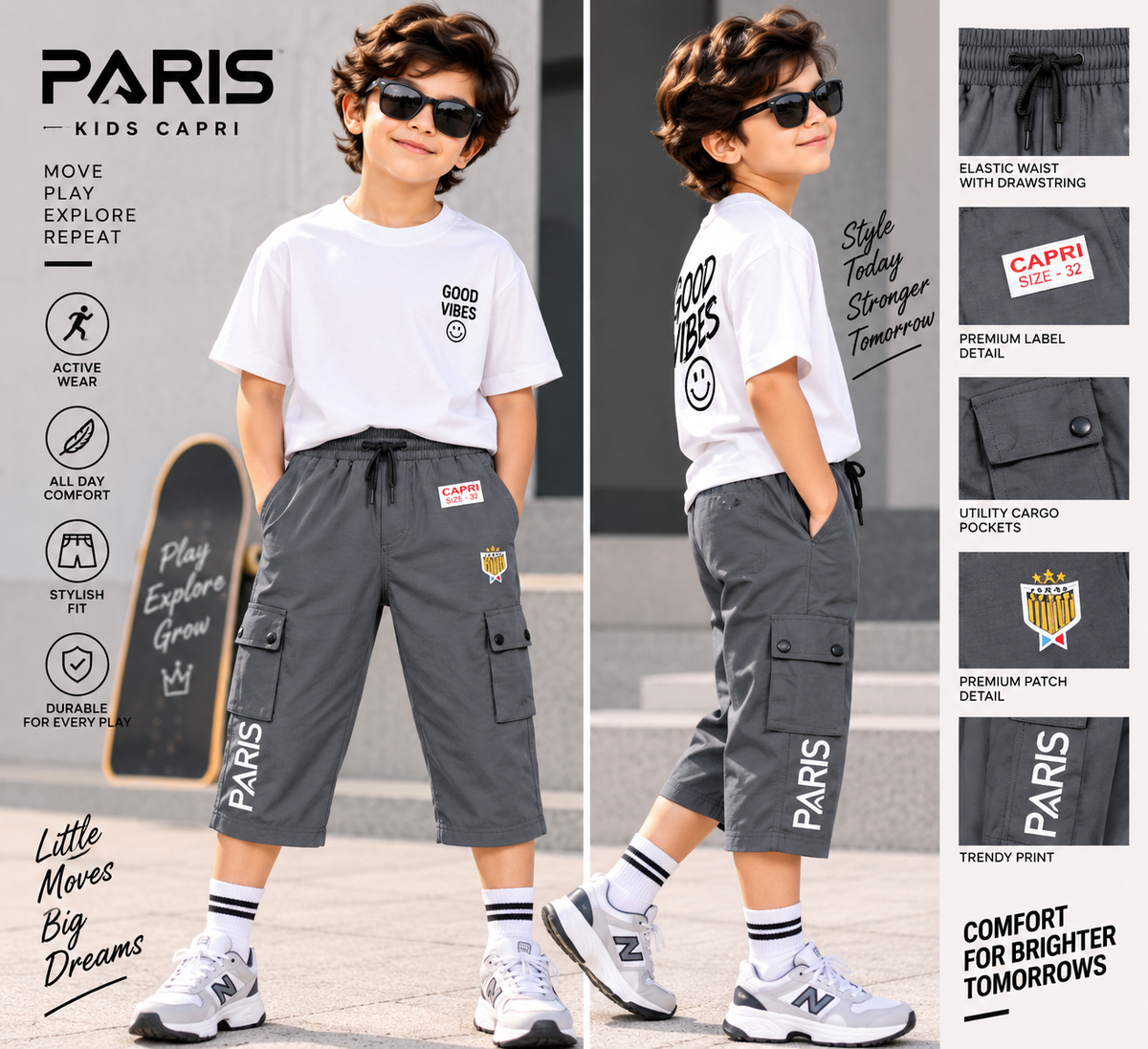 Paris Street Cargo Capri  ✨