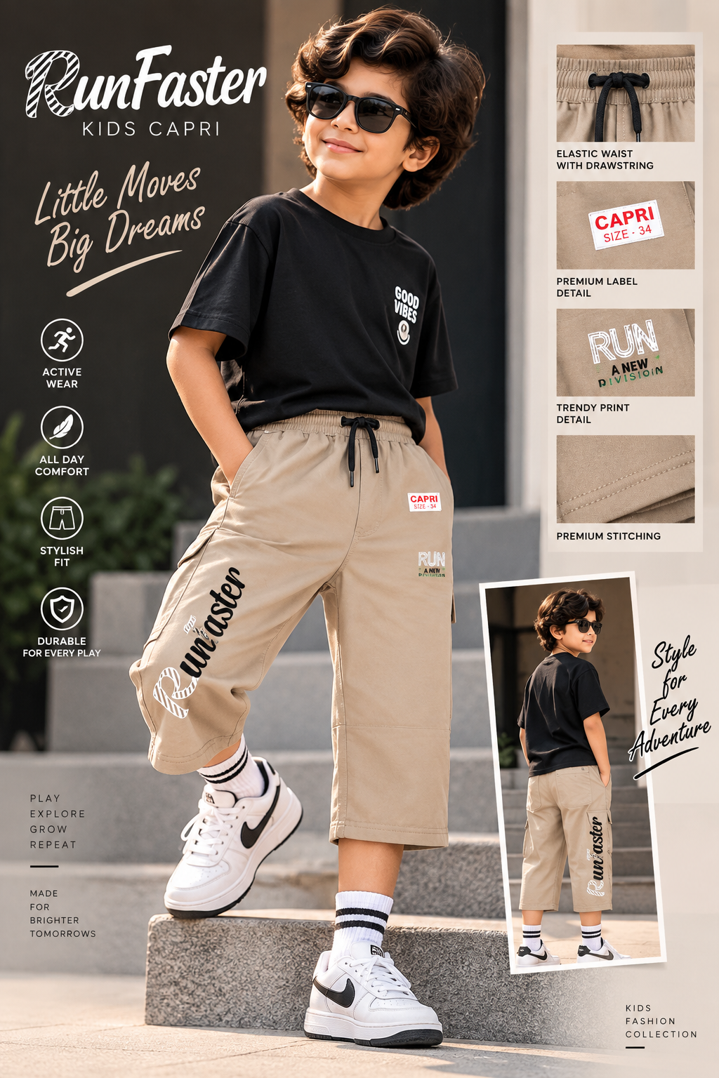 RunFaster Urban Kids Capri