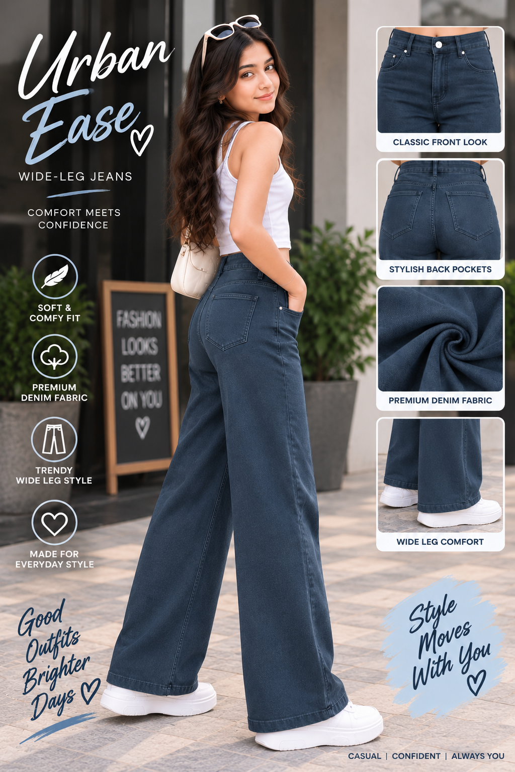Urban Ease Wide-Leg Jeans