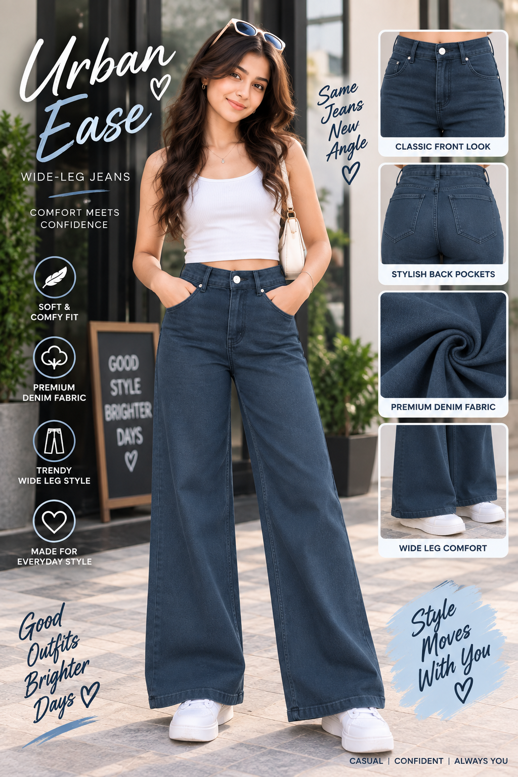 Urban Ease Wide-Leg Jeans