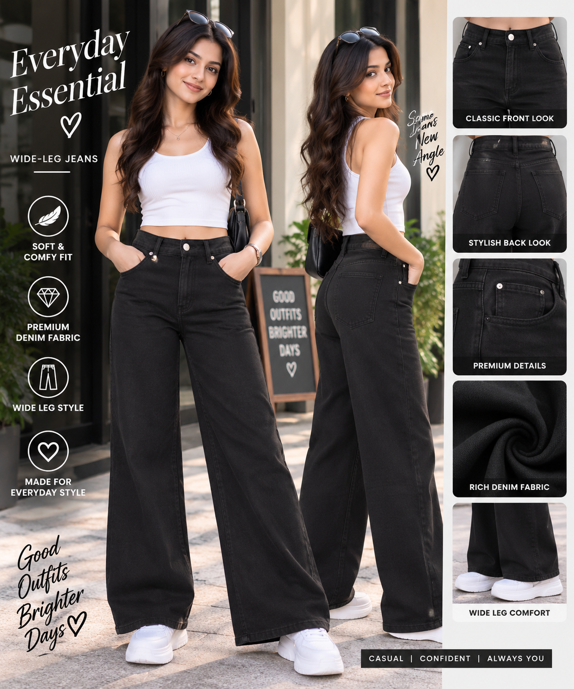 Midnight Wide-Leg Jeans