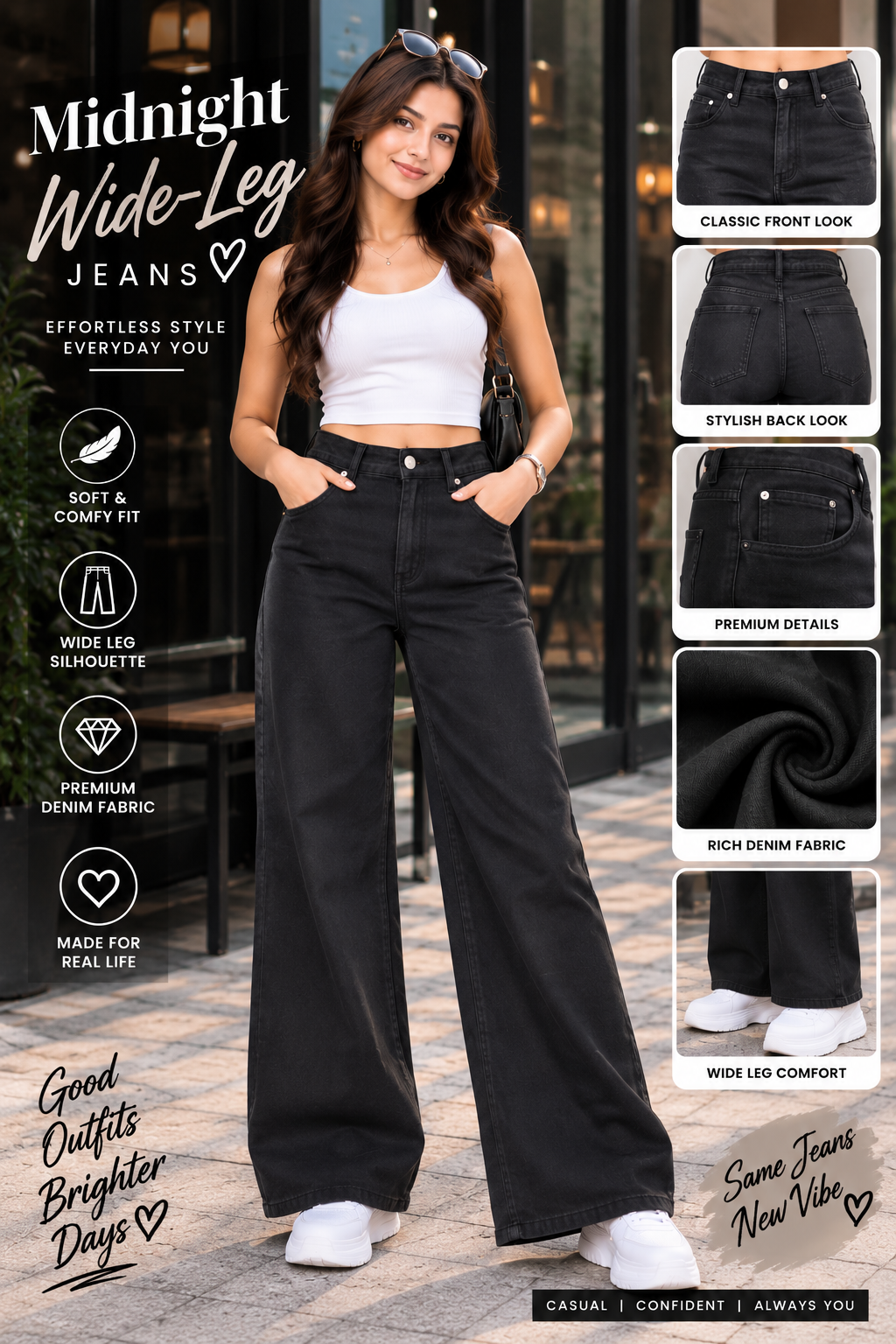 Midnight Wide-Leg Jeans