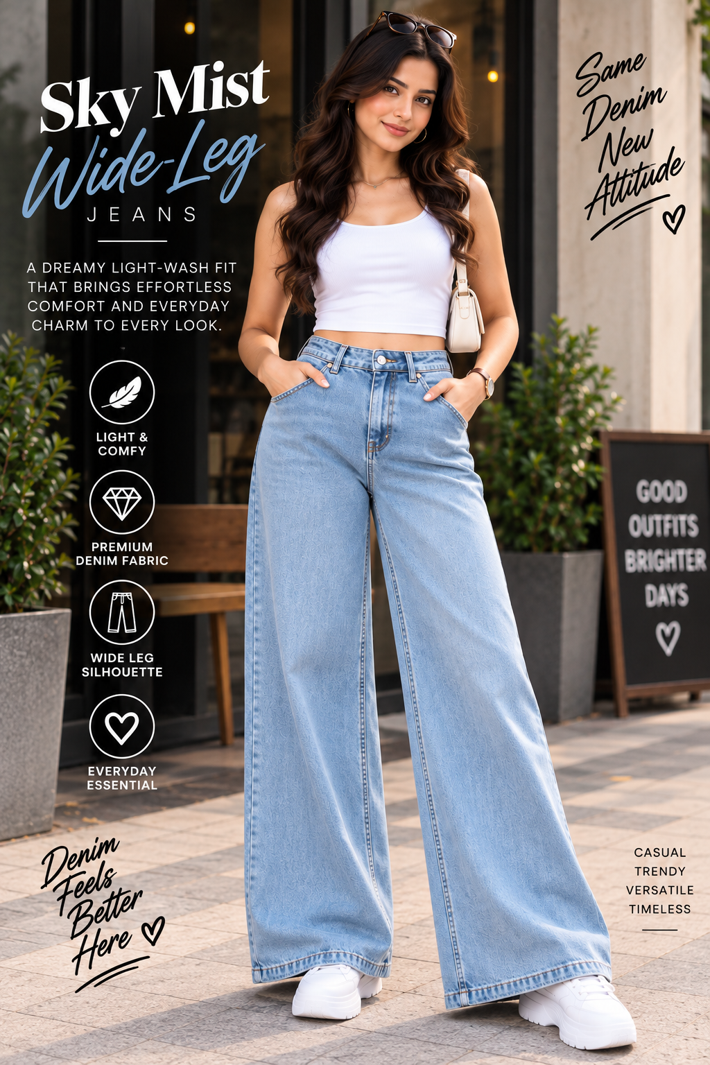 Sky Mist Wide-Leg Jeans