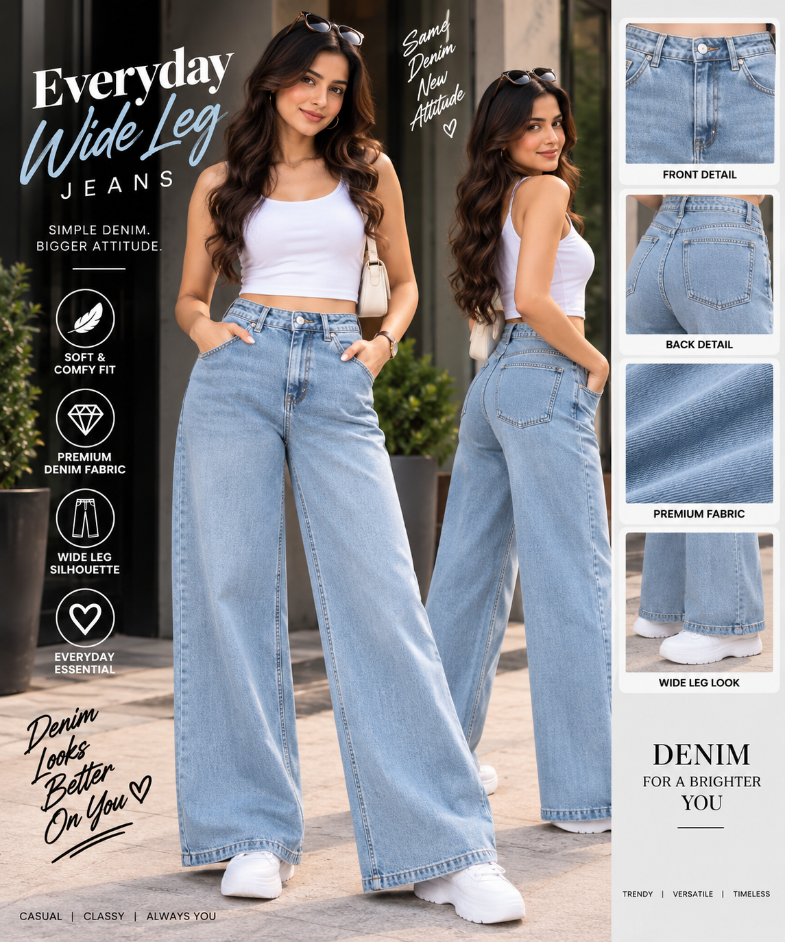 Sky Mist Wide-Leg Jeans