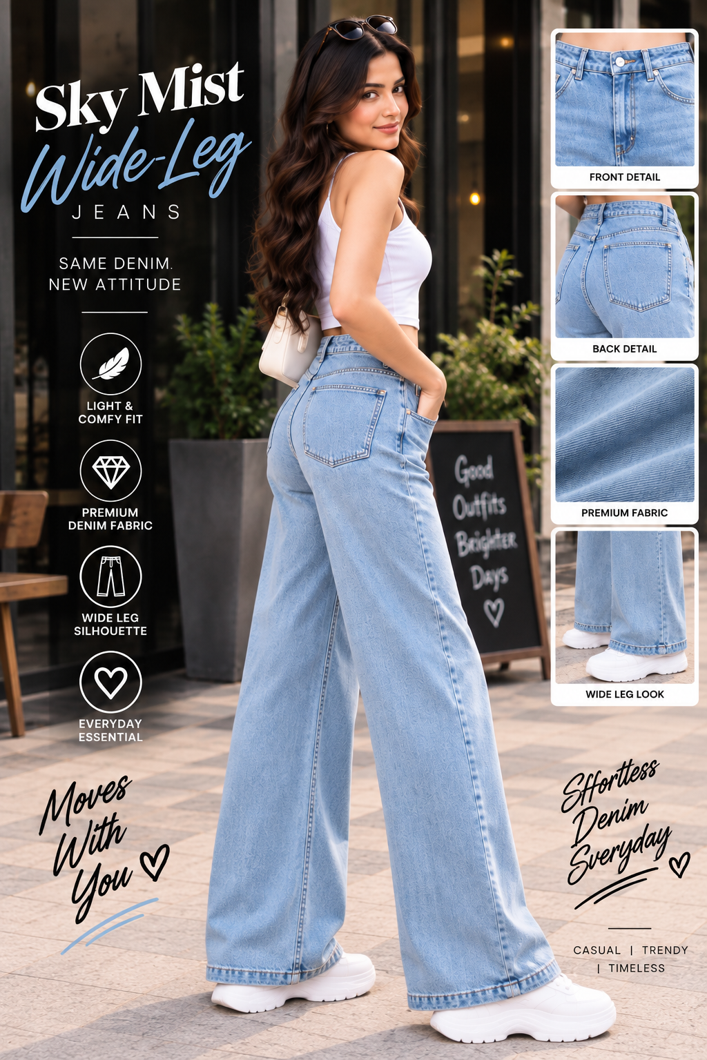 Sky Mist Wide-Leg Jeans
