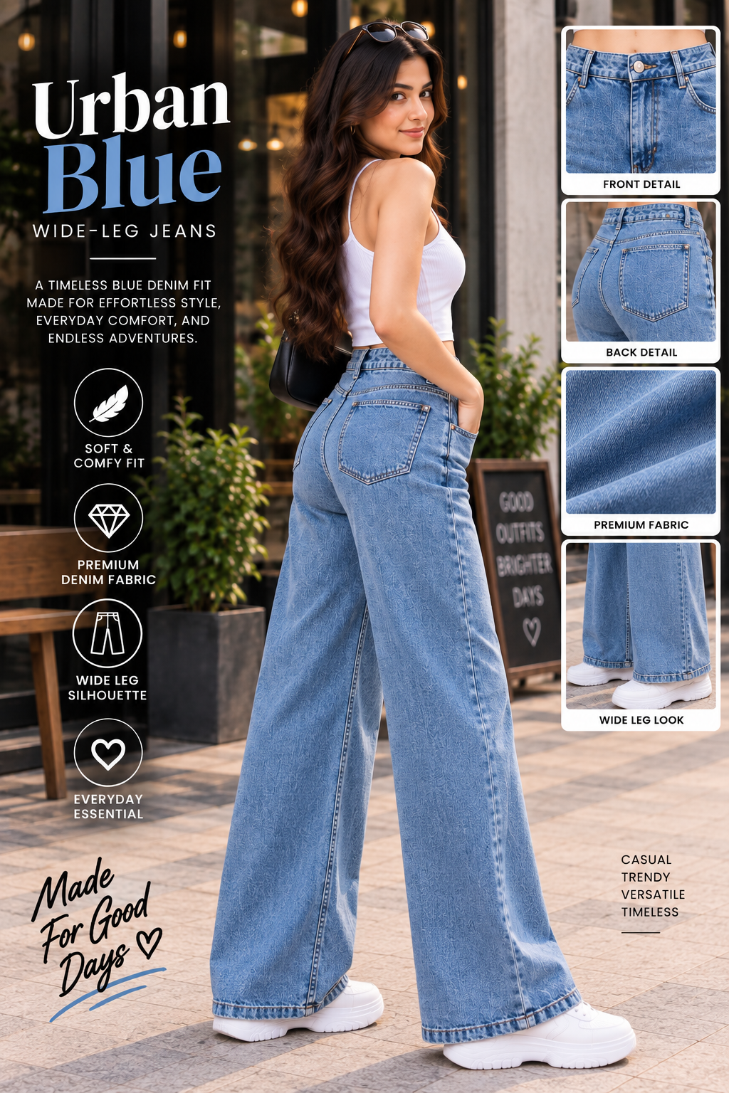 Urban Blue Wide-Leg Jeans