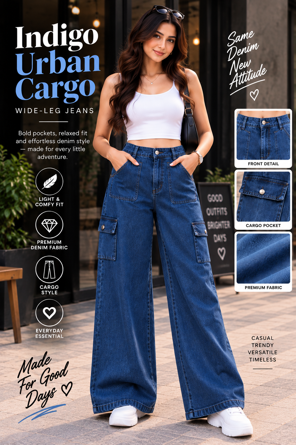 Indigo Urban Cargo Jeans