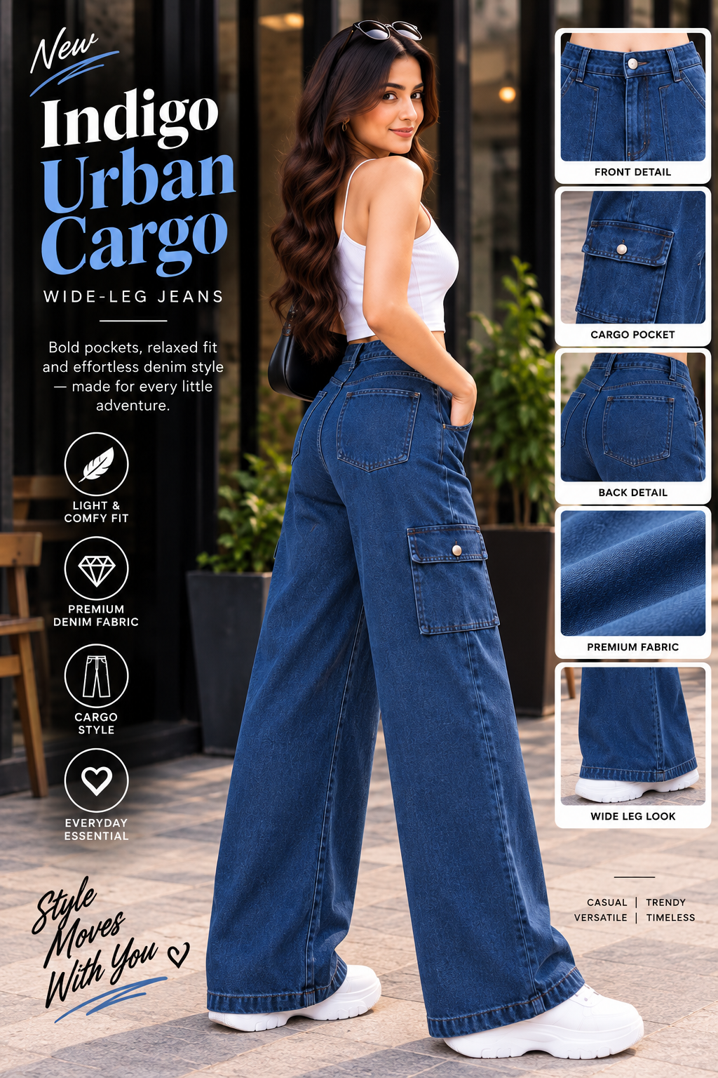 Indigo Urban Cargo Jeans