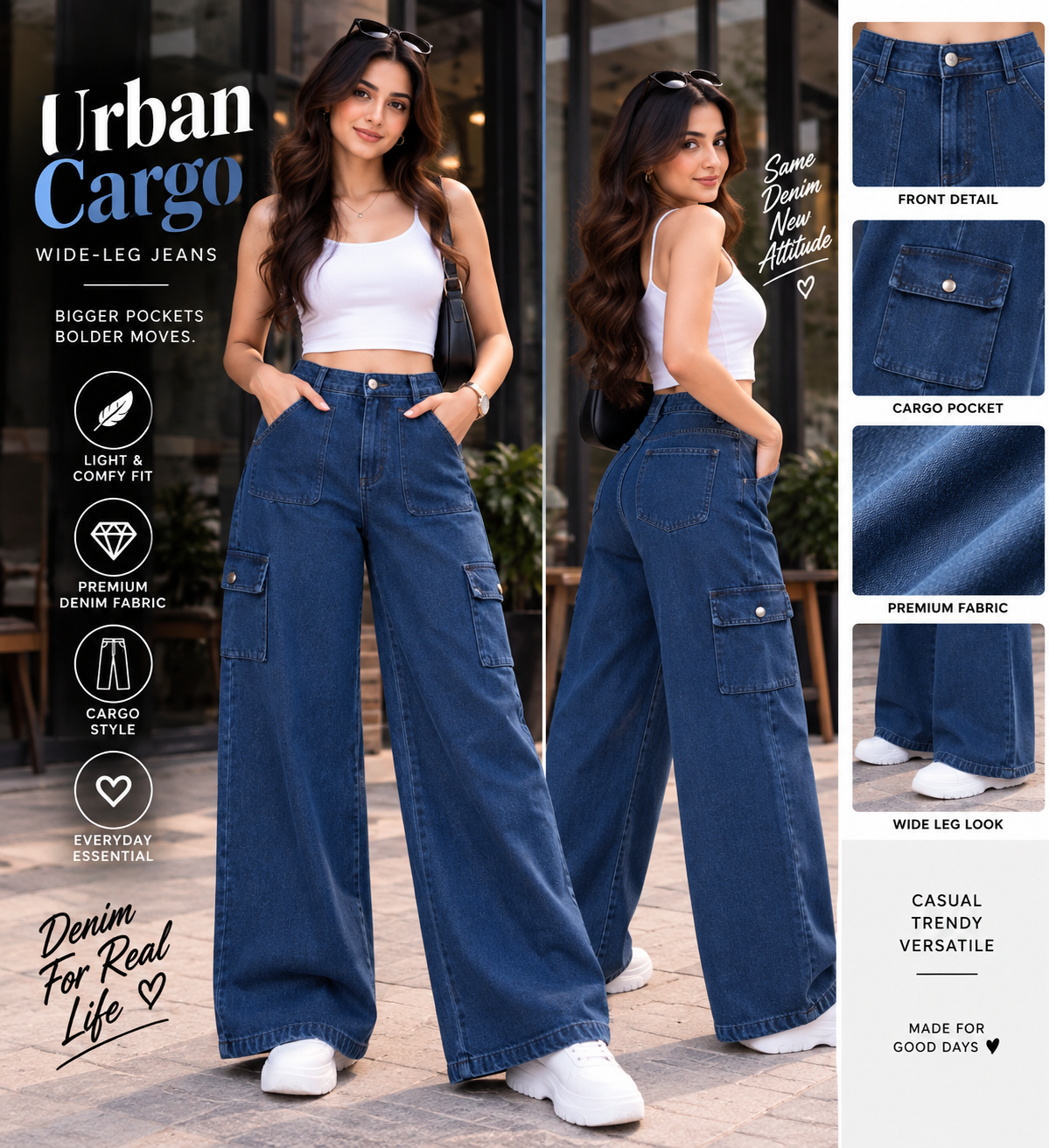 Indigo Urban Cargo Jeans