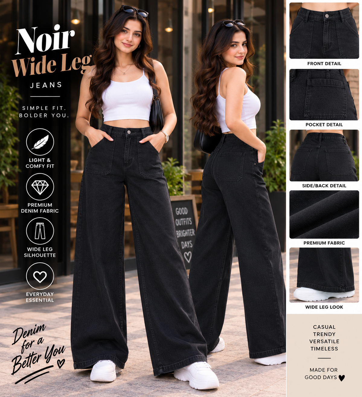 Noir Wide-Leg Jeans