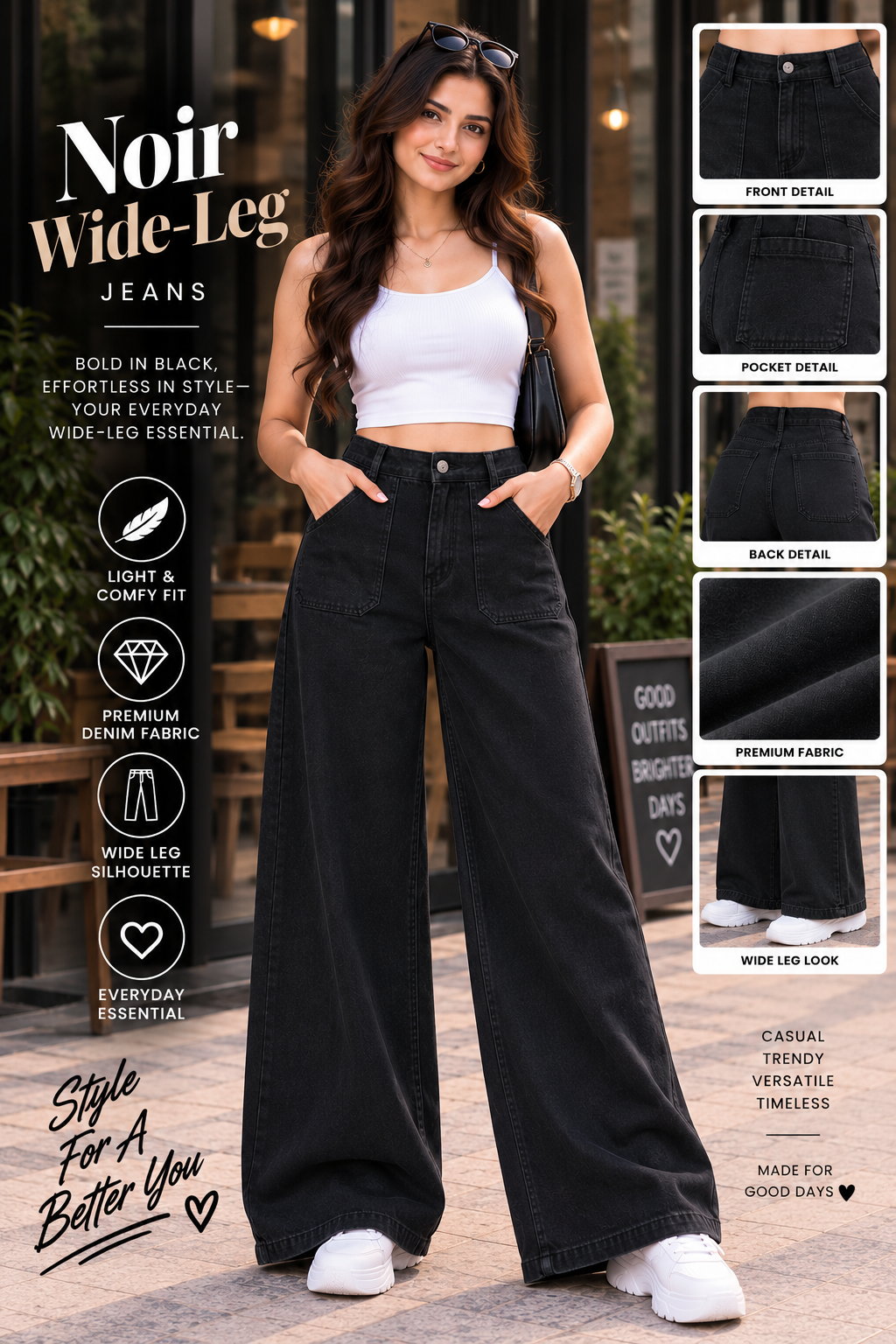 Noir Wide-Leg Jeans