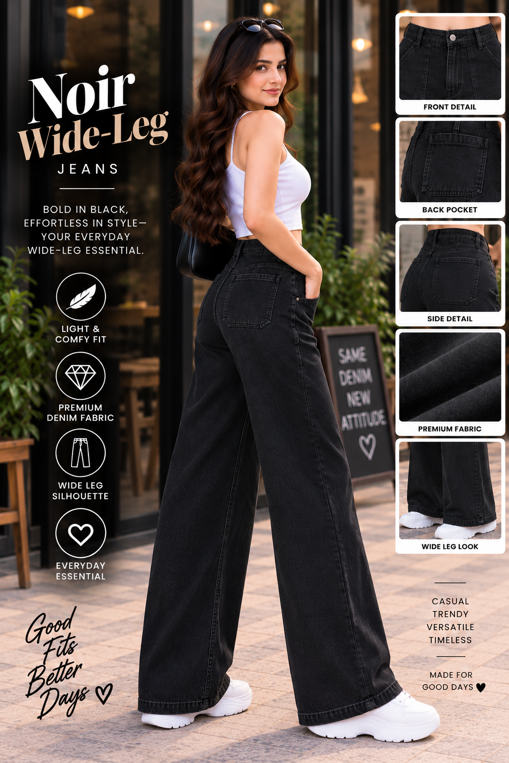 Noir Wide-Leg Jeans