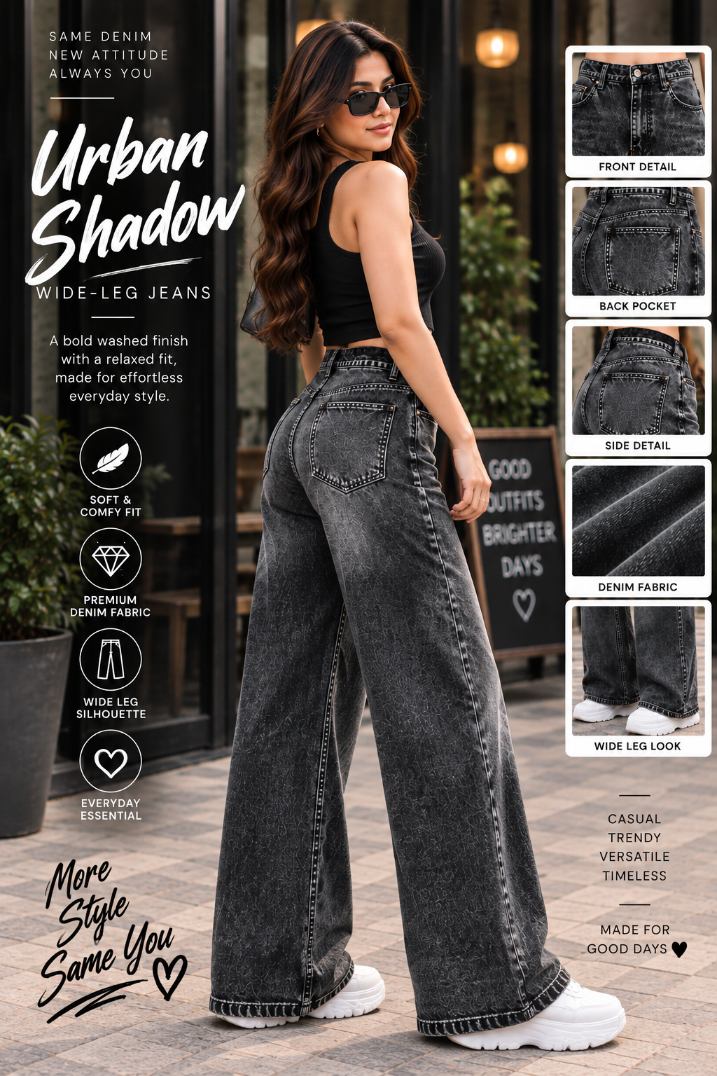 Urban Shadow Wide-Leg Jeans