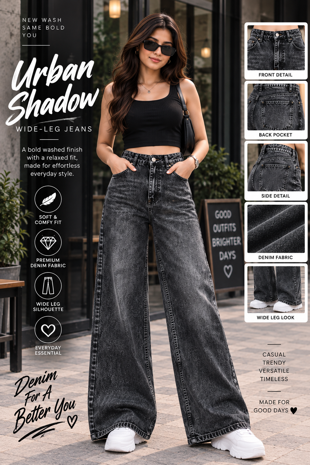 Urban Shadow Wide-Leg Jeans