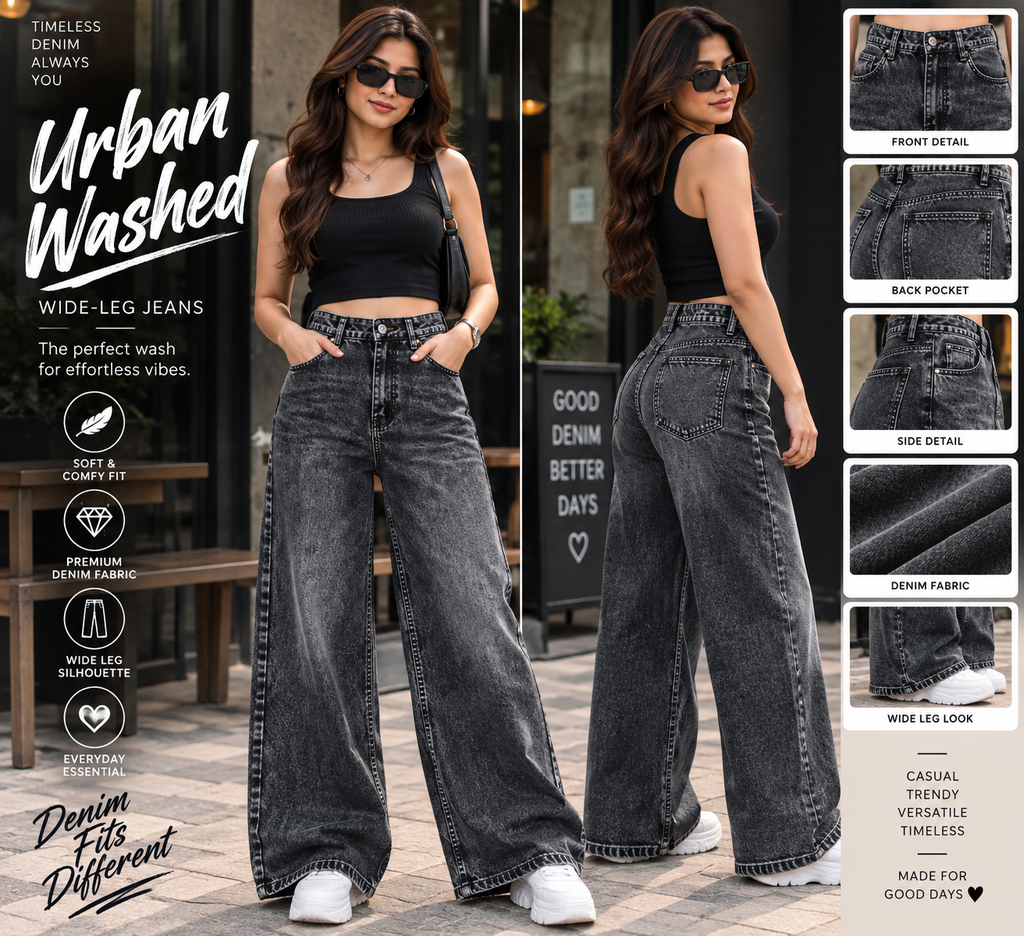 Urban Shadow Wide-Leg Jeans
