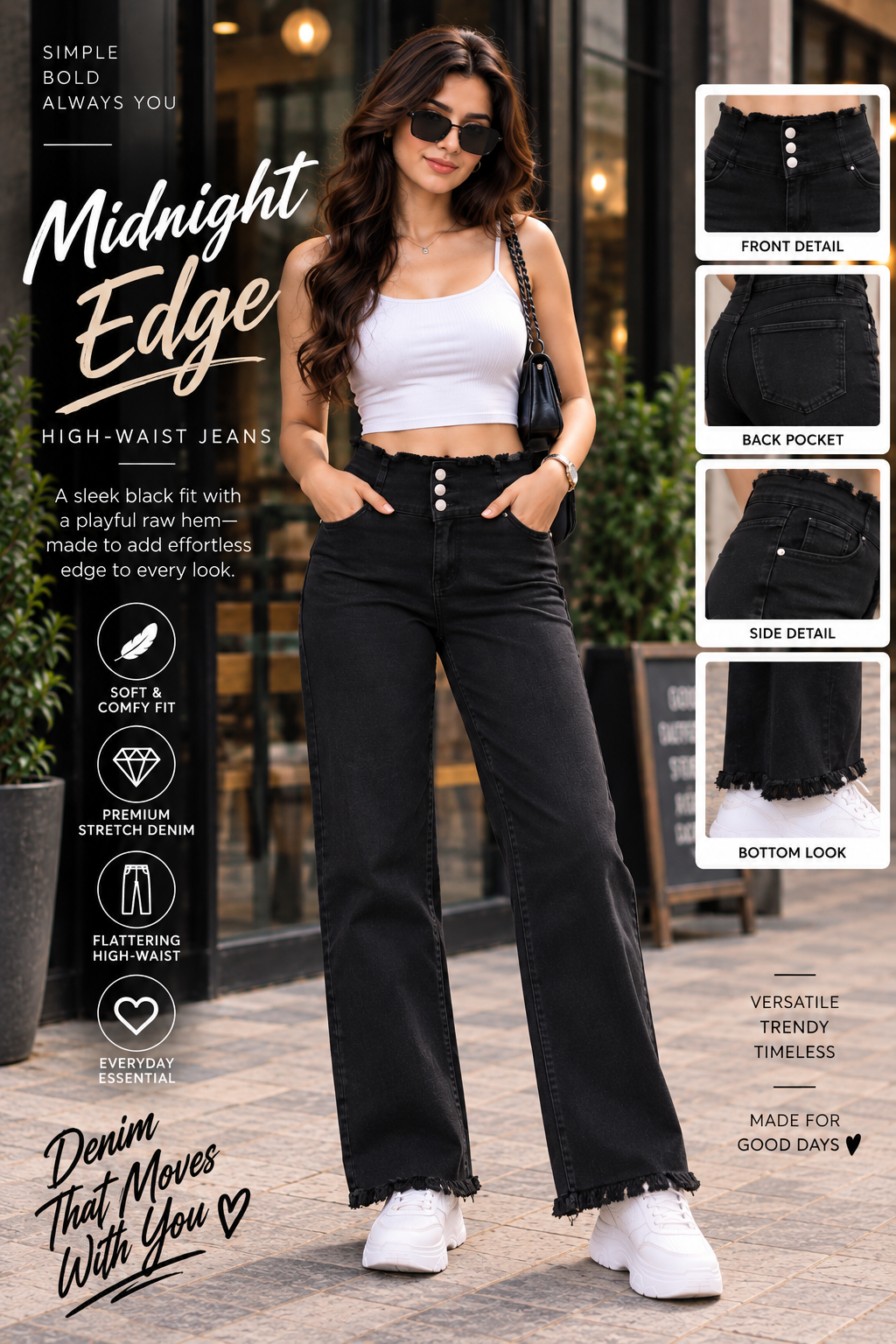 Midnight Edge High-Waist Jeans