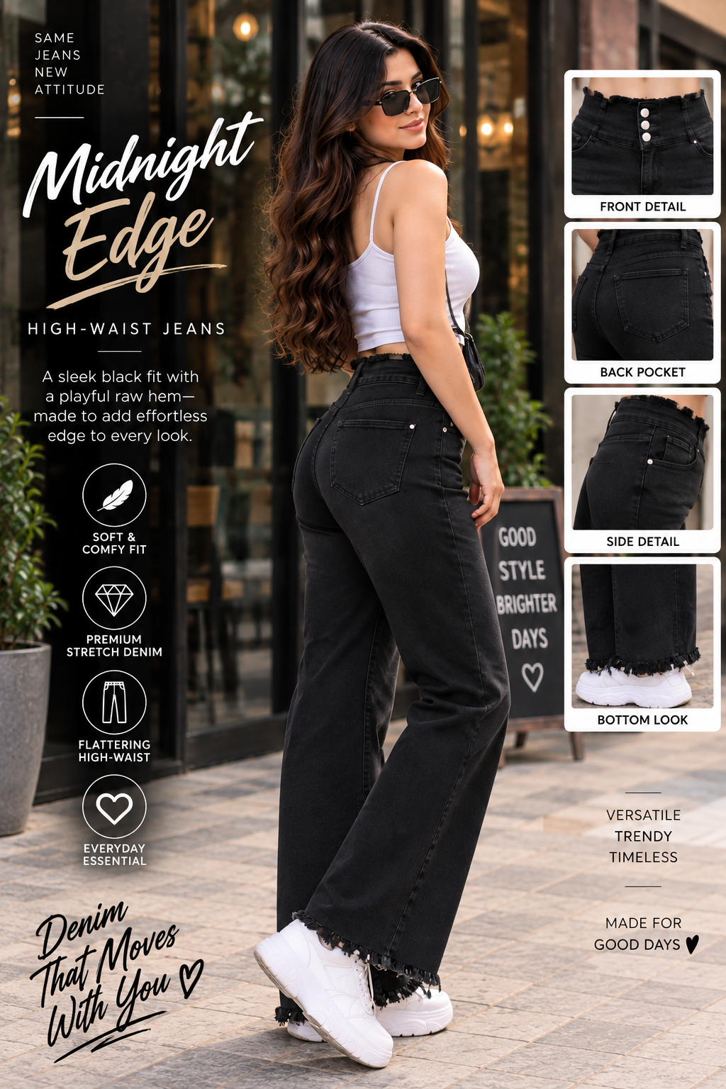 Midnight Edge High-Waist Jeans