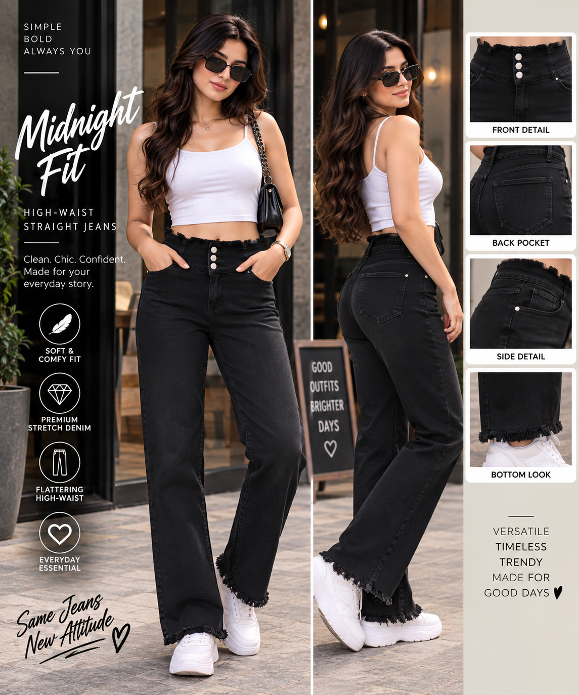 Midnight Edge High-Waist Jeans