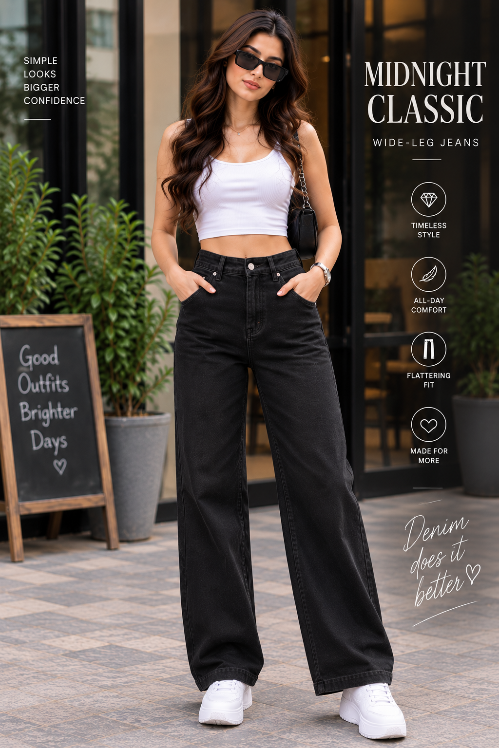 Obsidian Flow Widde-Leg Jeans
