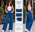 Azure Muse Wide-Leg Jeans