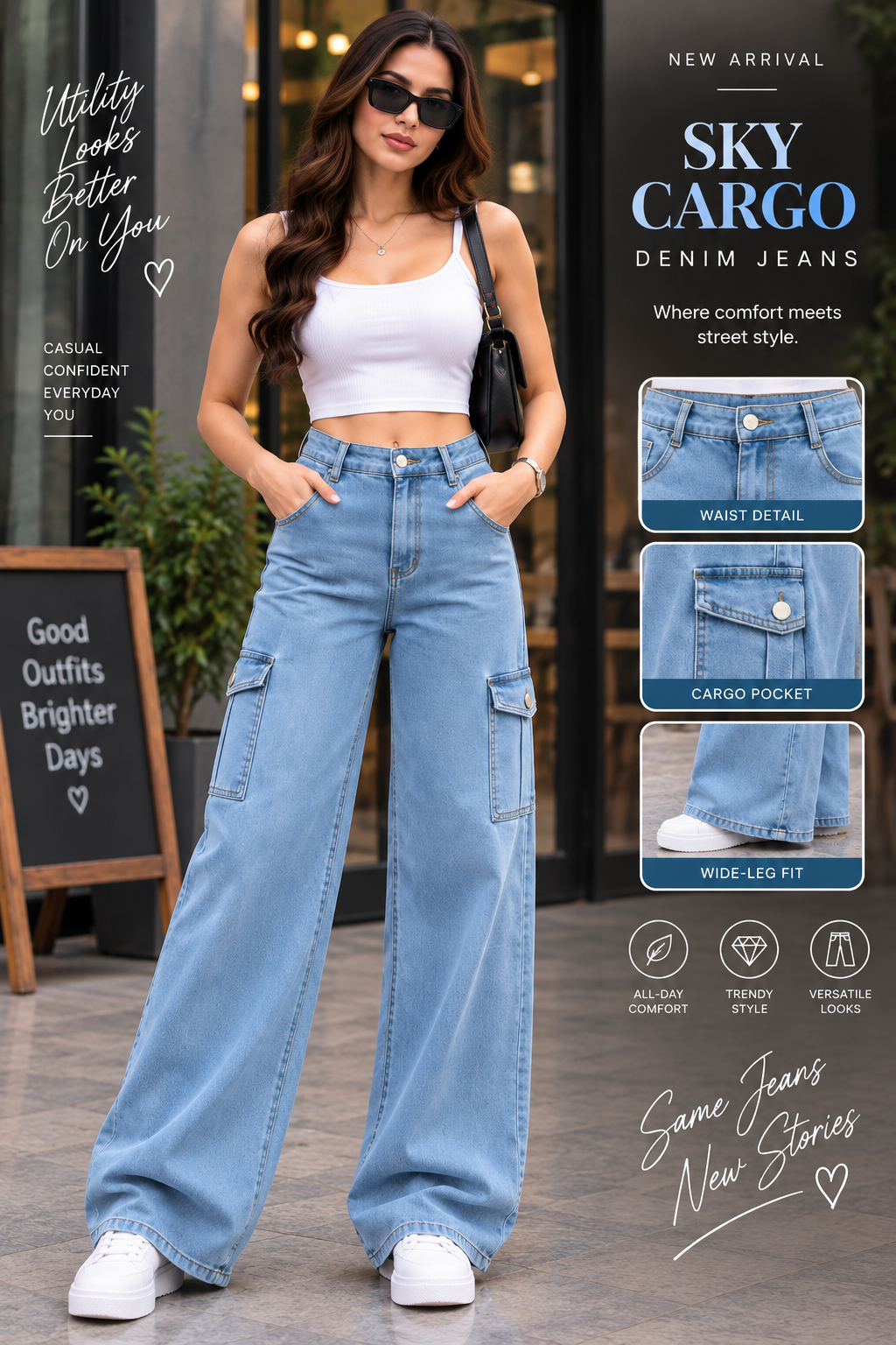 Skyline Utility Wide-Leg Jeans