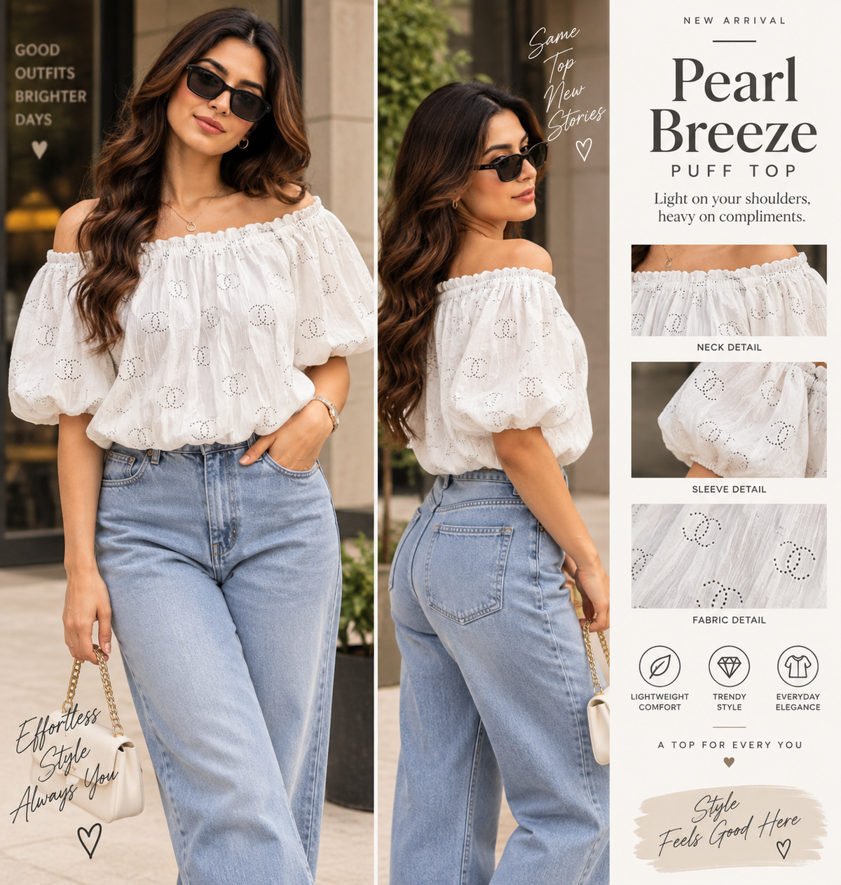 Pearl Petal Puff Top