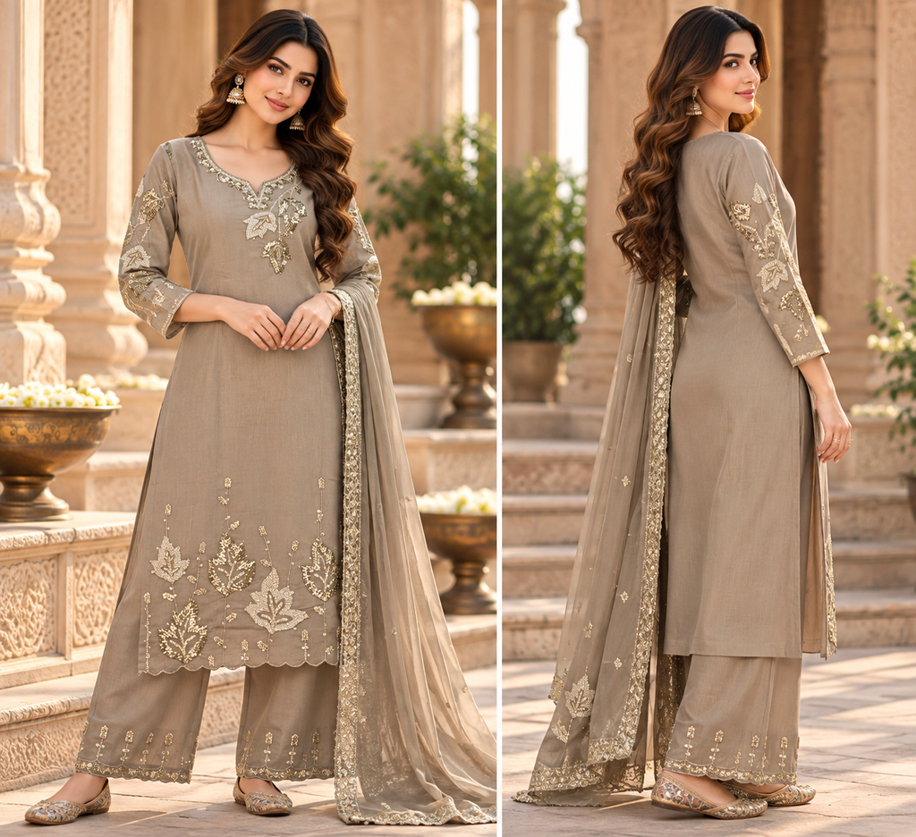✨ Meher Luxe Embroidered Kurti Set