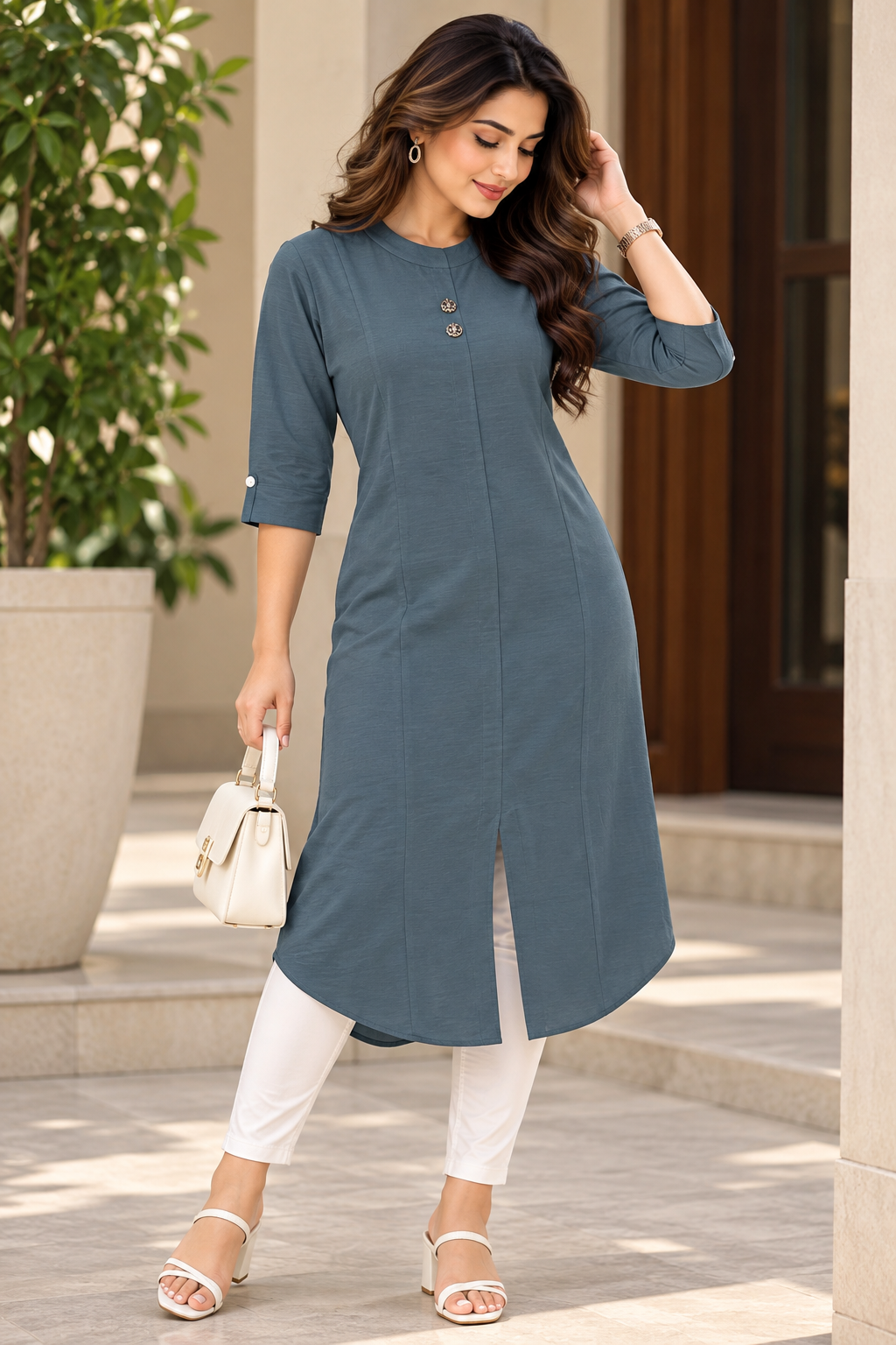 Serene Slate Single Kurti