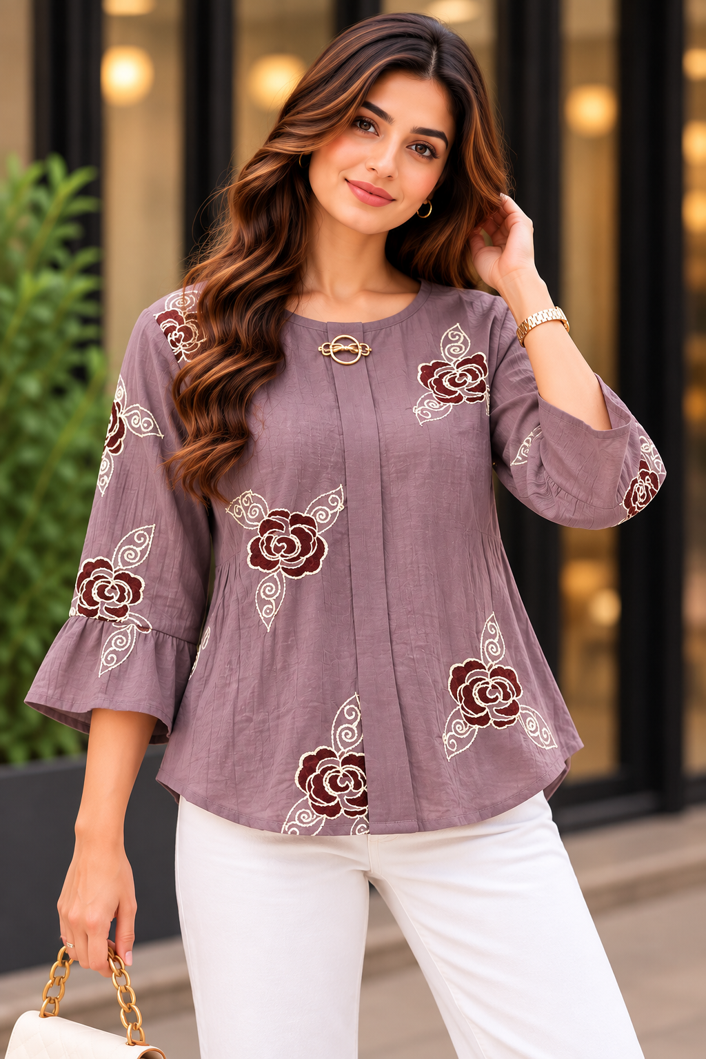 Skyline Rose Bloom Top