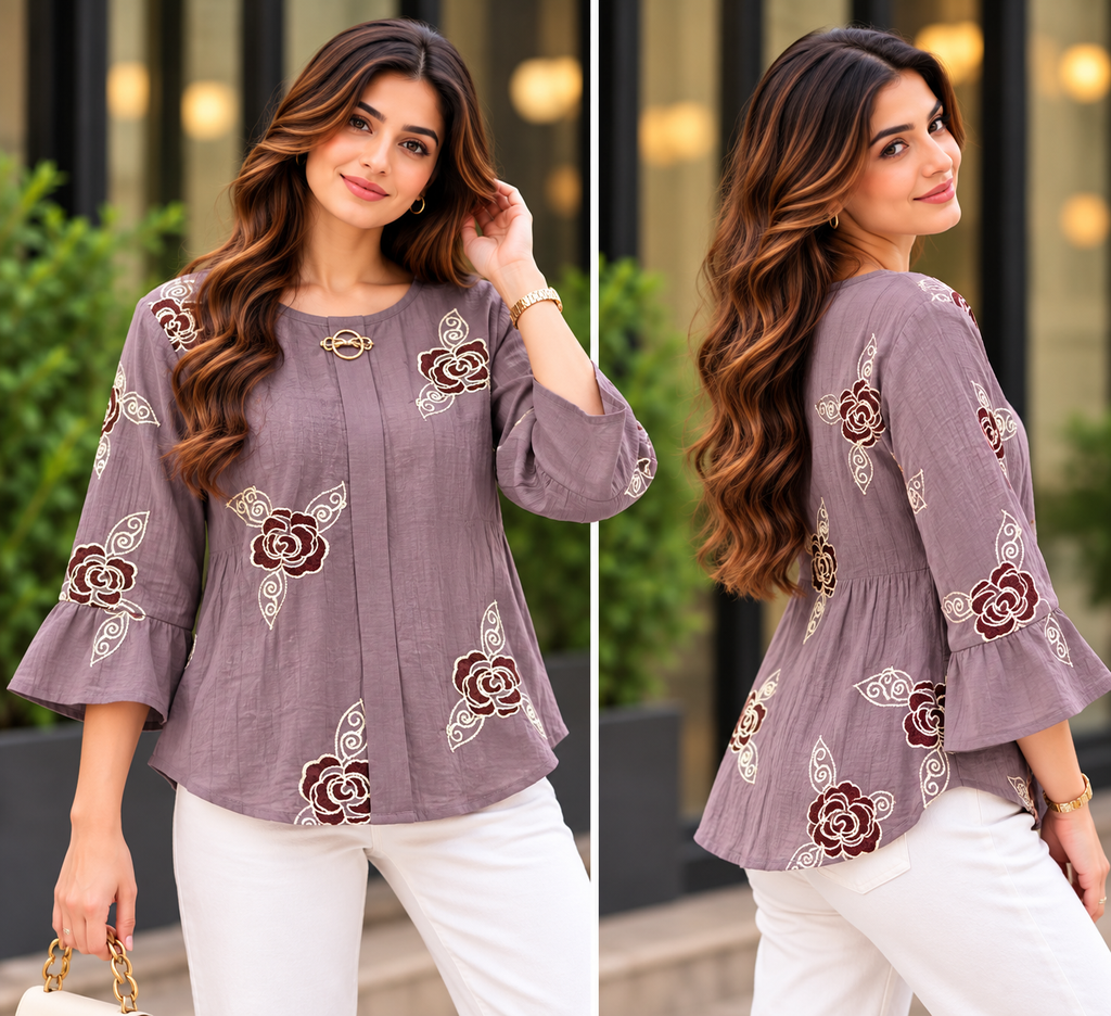 Skyline Rose Bloom Top