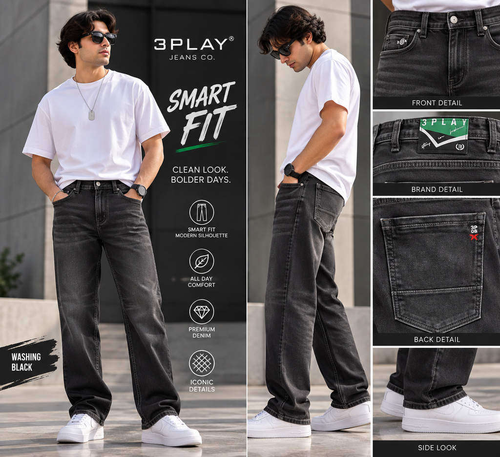 3-PLAY Urban Shadow Smart-fit Jeans