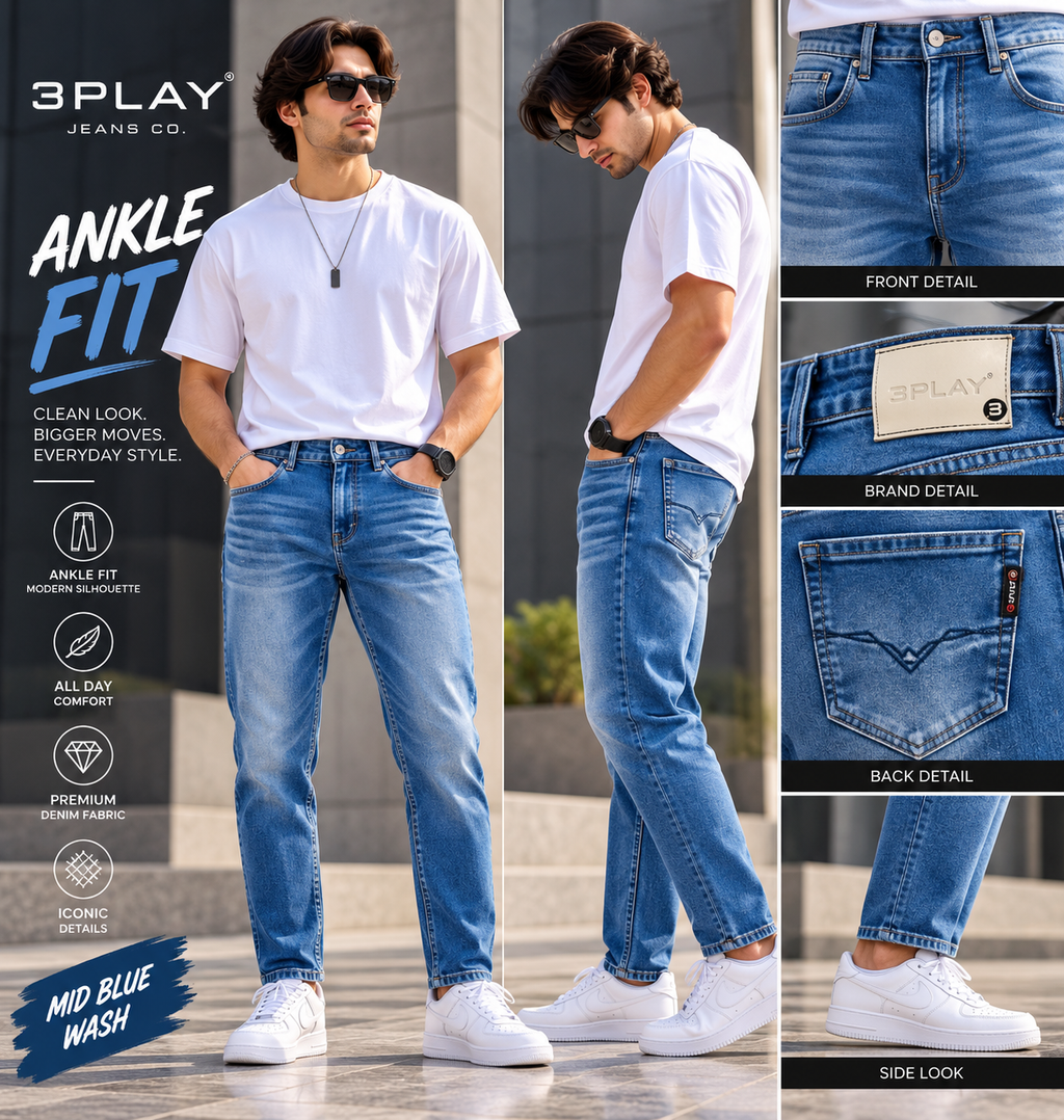 3PLAY — DENIM DRIFT ANKLE-FIT JEANS