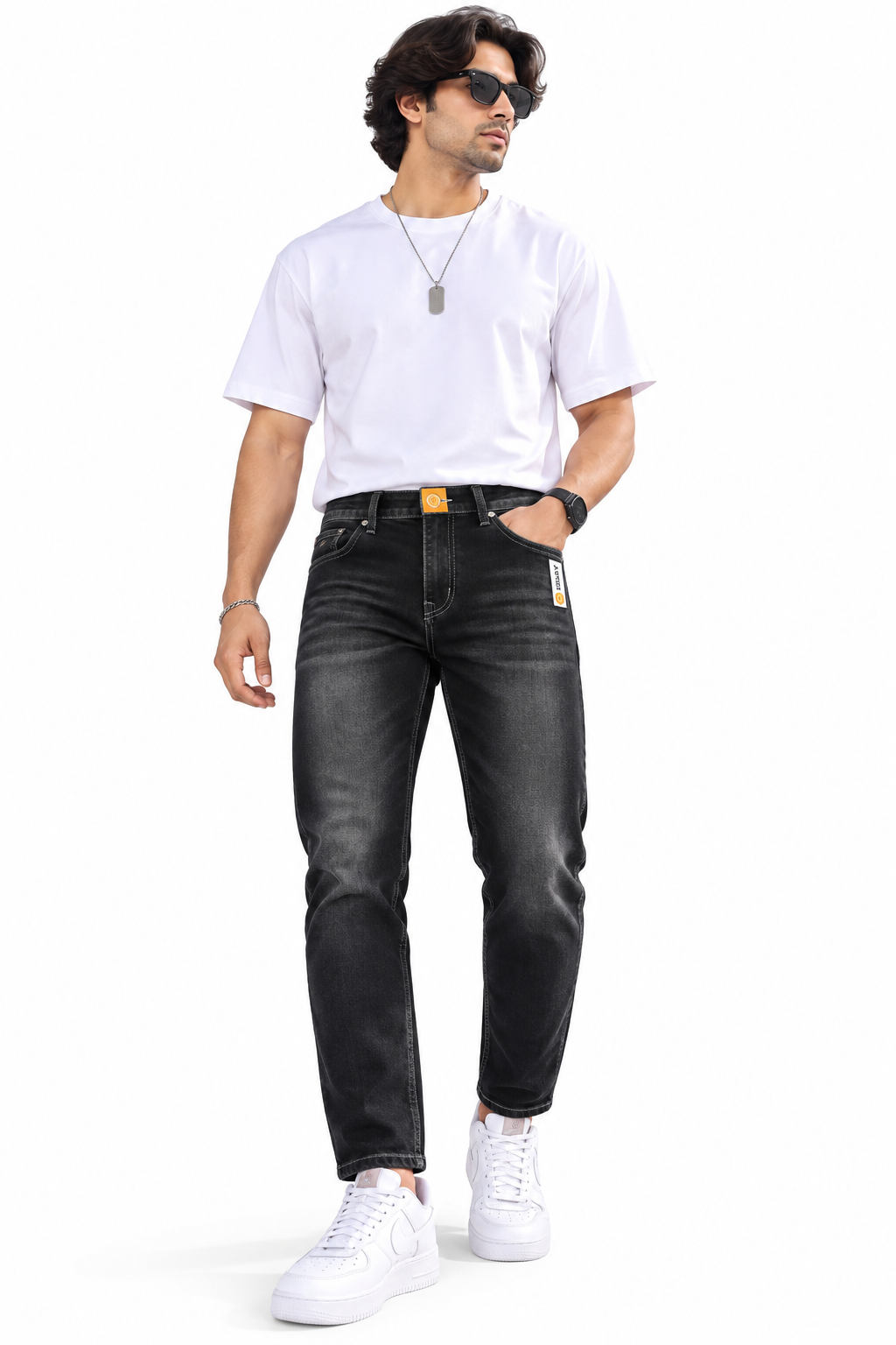 3-PLAY — Black RAW Wash ANKLE-FIT Jeans