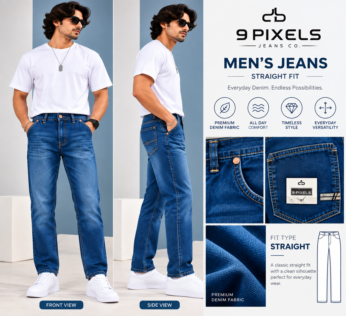 9 pixels jeans