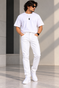 KAVIS DENIM — White Aura Narrow-fit Jeans